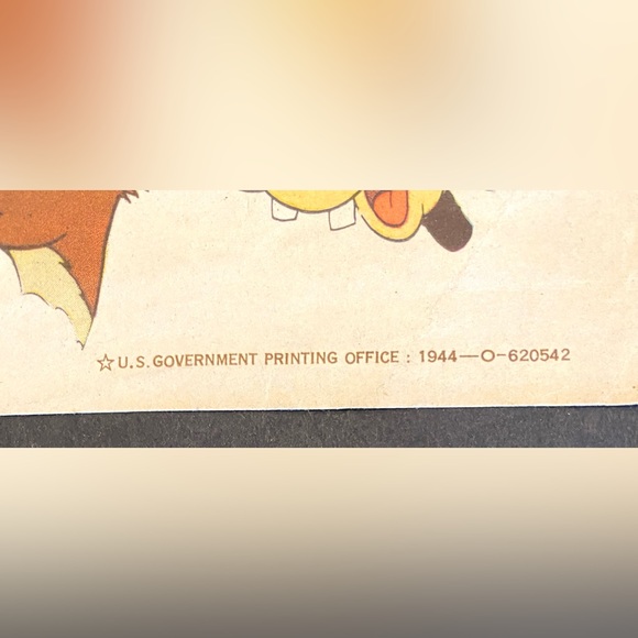 1944 WWII Walt Disney US Treasury War Bond Certificate - Picture 5 of 8